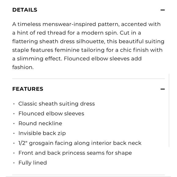 Talbots Size 12 Flare Sleeve Sheath Dress Black Houndstooth Plaid Modest Career - Picture 11 of 11